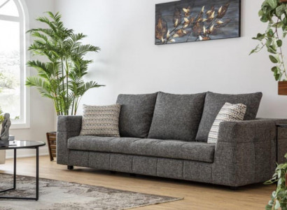Luxus Sofa 4 Sitz Stoff Wohnzimmer Modernes Design grau Sofas Polster Couchen